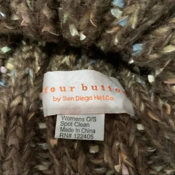 Four Buttons by San Diego Hat Company Brown Beanie - Picture 3 of 4